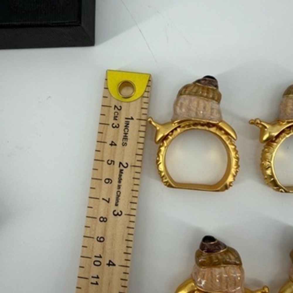Bombay Company Gold Tone Metal Enamel Snail‎ Napkin Rings Set of 12 Table Decor - Picture 8 of 8
